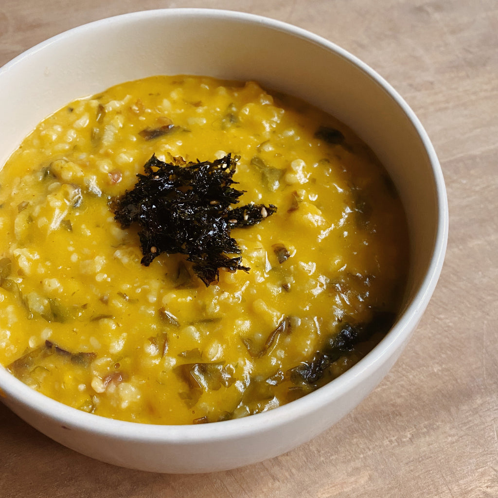 Pumpkin and Seaweed Multi-Grain Porridge for Autumn | 秋日南瓜紫菜杂粮粥