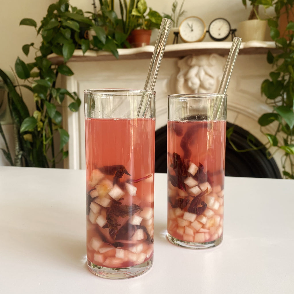 Sparkling Shiso Water with Pickled Peach | 白桃姜紫苏气泡水